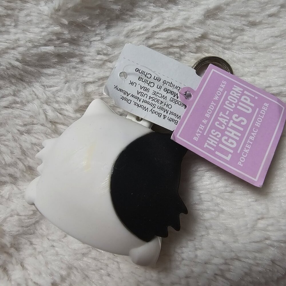 Bath and Body Works Light-Up Caticorn Pocket Bac Holder Keychain NWT - Picture 3 of 4